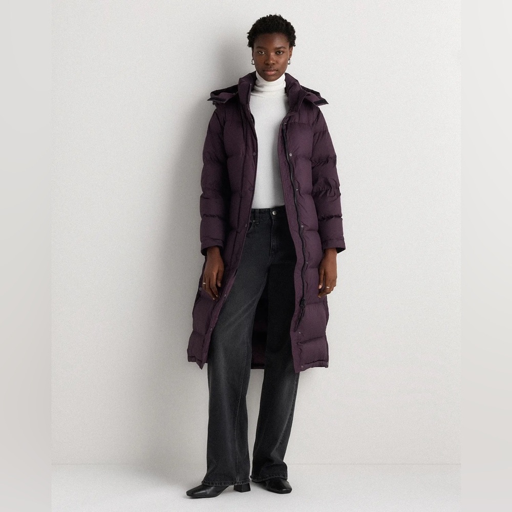 NWT Quince Women Responsible Down Long Puffer Jacket Orchid Purple Size XS
